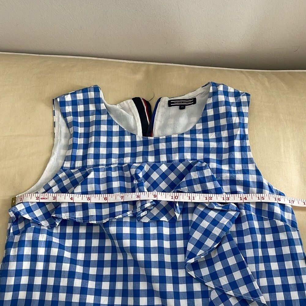 Tommy Hilfiger Blue Gingham Ruffle Teen Girl Dress Size 14/16 GIRLS - Picture 4 of 7